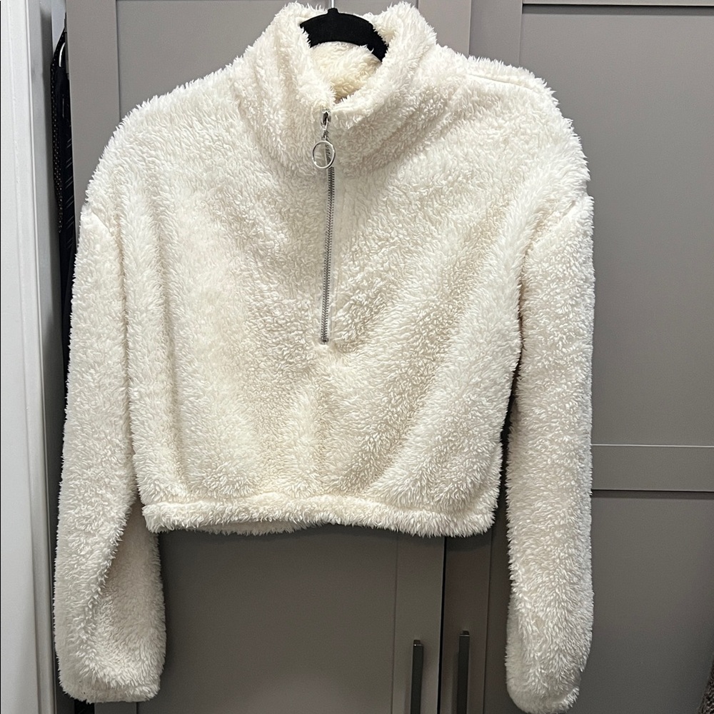 Teddy Crop Zip Up